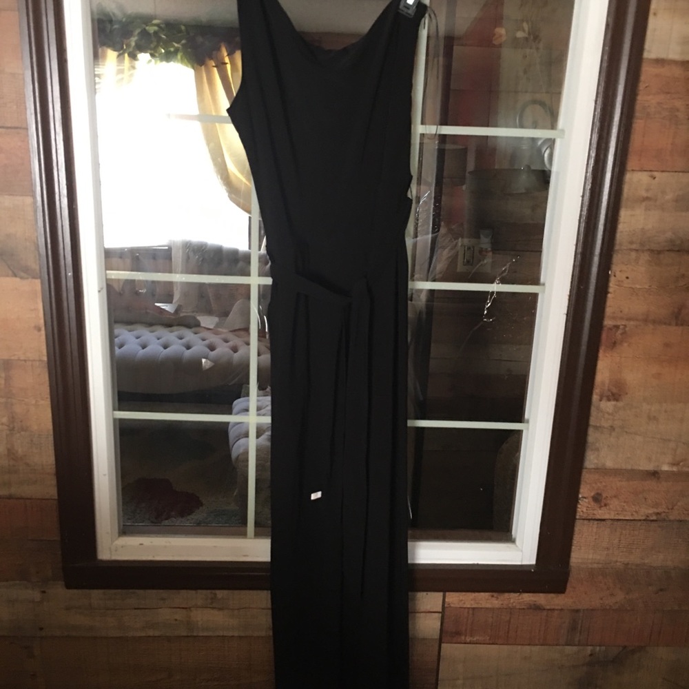 Black one shoulder jumpsuit